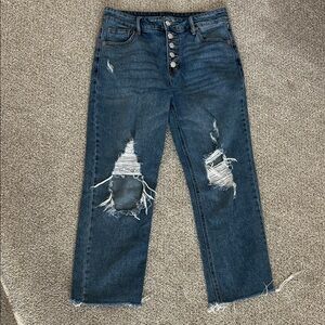 Wild Fable Dark Blue Distressed Ankle Jeans